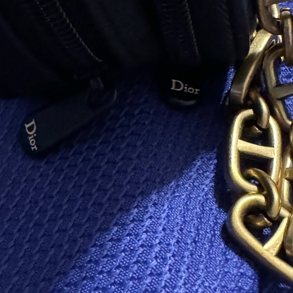Dior Black Repurposed Makeup Bag With Gold CD Initials. - Picture 7 of 10